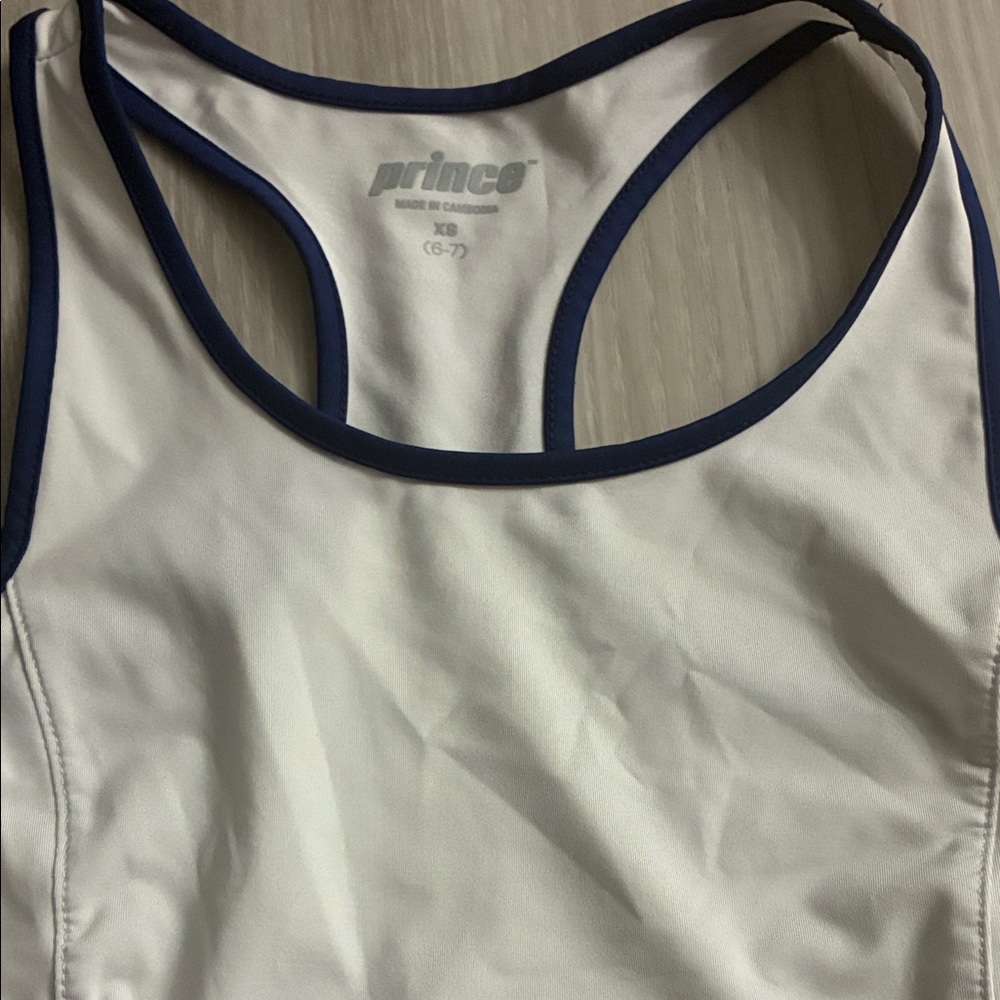 Prince Athletic White and Navy Tank